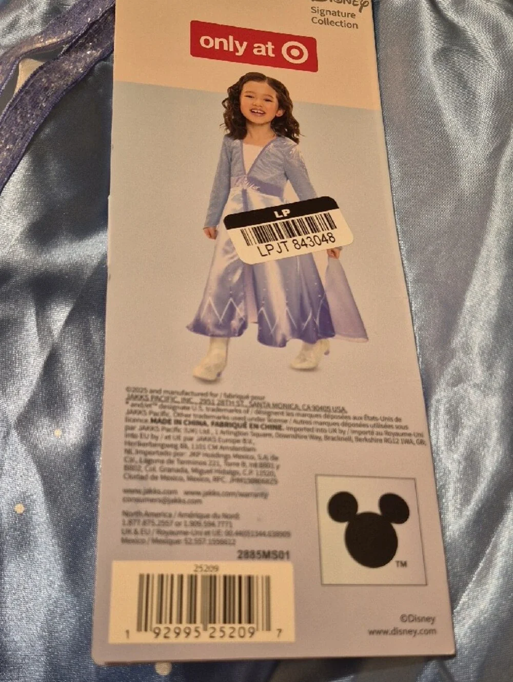 Disney Frozen Elsa Adventure Signature Ice Blue Sparkle Dress Cistume Size 3T